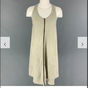 Grey Brown Cotton Calfskin Tank Dress